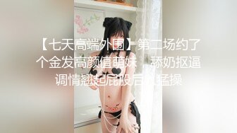 【七天高端外围】第二场约了个金发高颜值萌妹，舔奶抠逼调情翘起屁股后入猛操